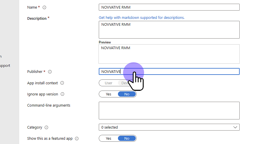 Click "Enter a publisher name"