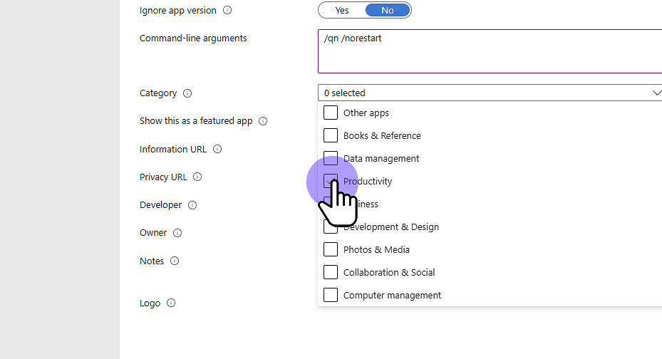 Click "Privacy URL"