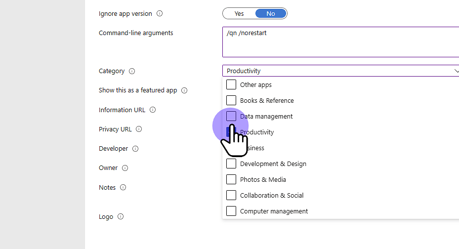 Click "Privacy URL"