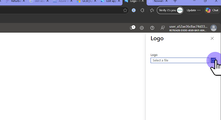 Click "Logo Select a file: No file chosen"