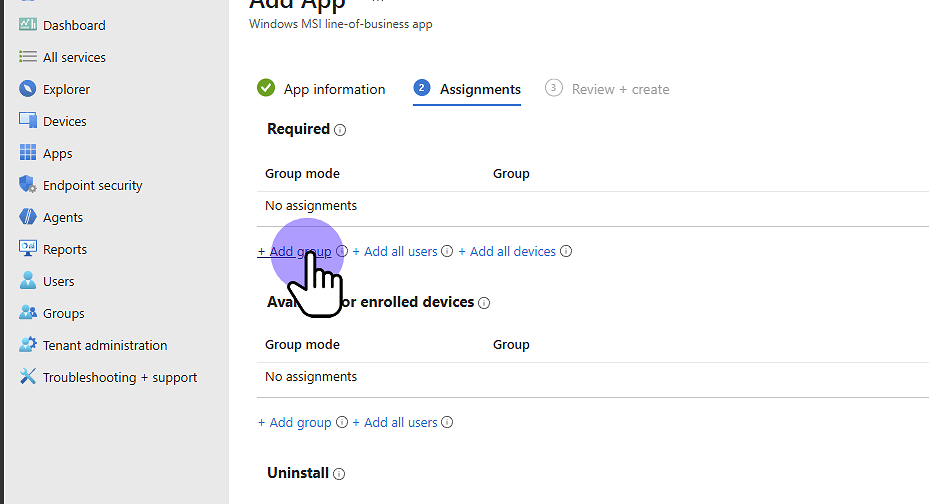Click "Add group"