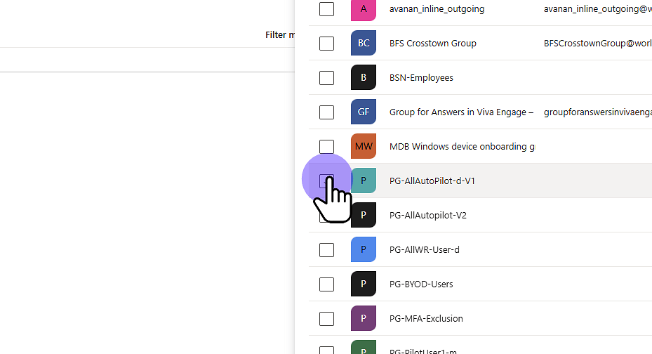 Click "Select row"