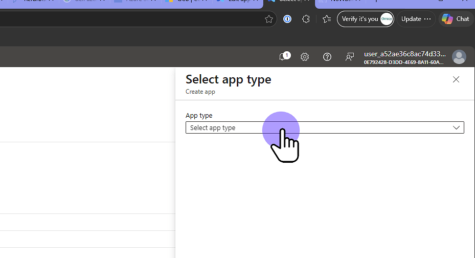 Click "App type"