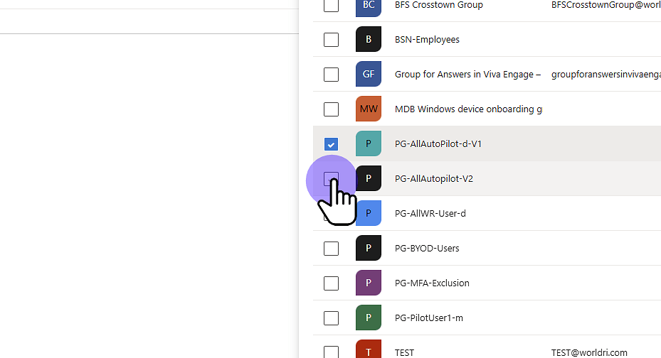 Click "Select row"