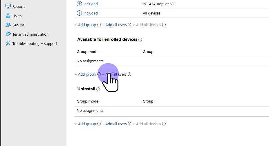 Click "Add all users"