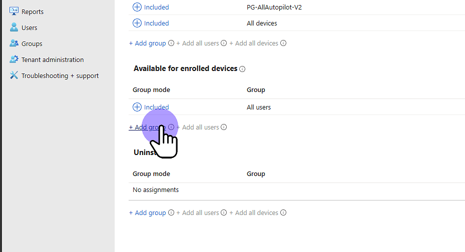 Click "Add group"