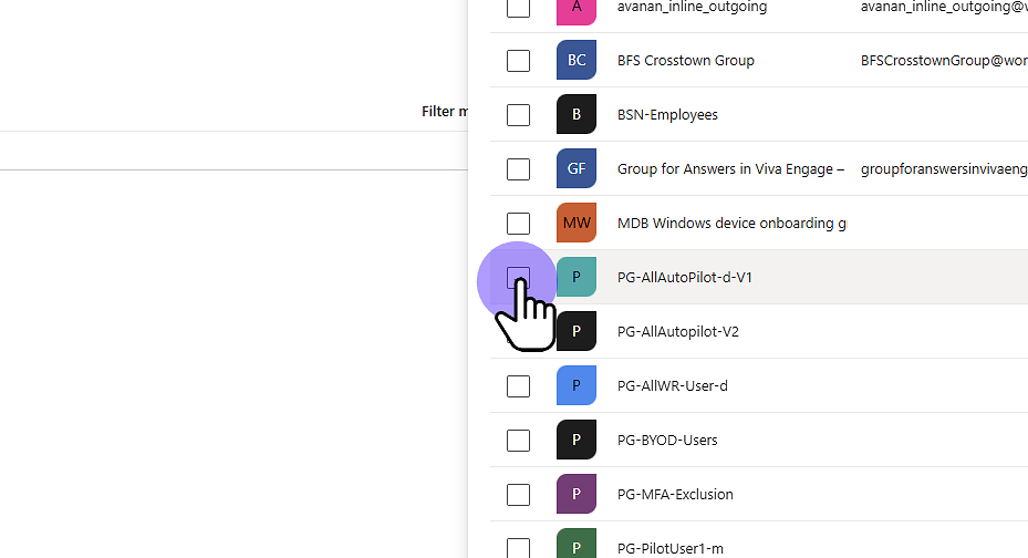 Click "Select row"