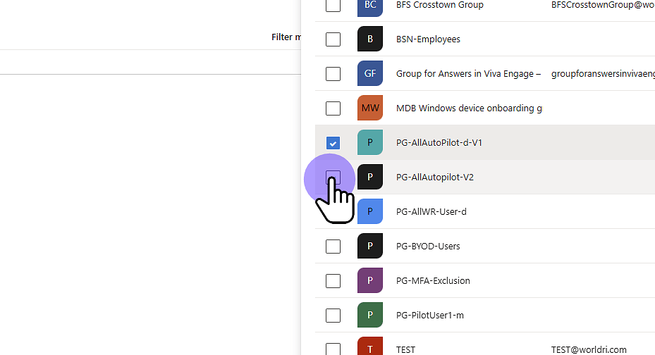 Click "Select row"