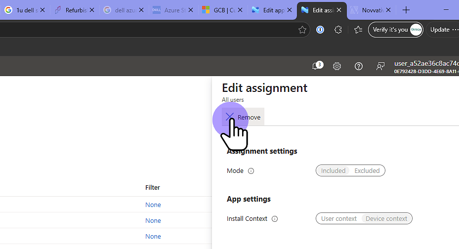 Click "Remove"