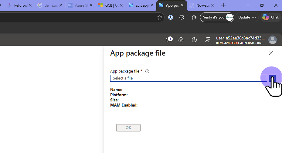 Click "Choose File: No file chosen"